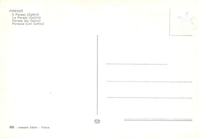 Perseu por Cellini — Florença — Innocenti Editori, n°695 — Verso