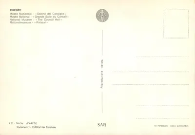 Sala Rady — Narodowy Muzeum w Florencji — Innocenti, seria ARTE nr 711 — Rewers