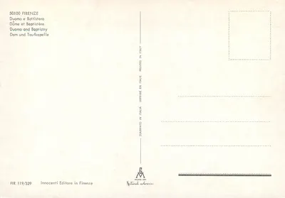 Florenca — Duomo i Baptysterium — Innocenti Editore in Firenze, seria FIR 119/329 — Rewers
