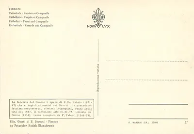 Florence - Katedra i Zegarownia — Wydanie Nova LVX, n°27 — Rewers