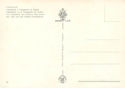 Florença — Catedral e torre de Giotto — Edição Nova LVX — Verso