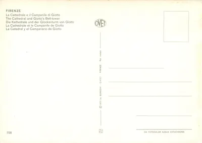 Florenca — Katedra i dzwonnica Giotto — O.V.E.T. n°158 — Rewers