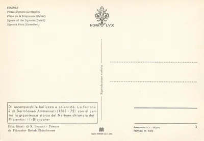 Piazza Signoria — szczegół — Nova LVX — Rewers