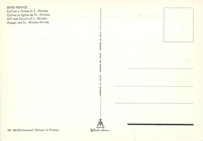 Collina e Chiesa di S. Miniato — Firenze — Innocenti Editore, n° 130/370 — Verso