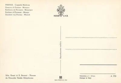 Florence - Herb Florencji - Wydawca Giusti di S. Becocci — Rewers
