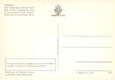 Florence — widok panoramiczny z Viale dei Colli — wydawca NOVA LVX, n°732 — Rewers