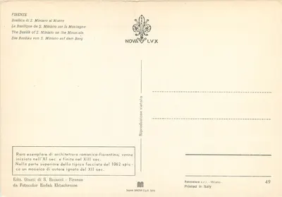 Bazylika św. Miniato al Monte — Florenca — wydawca NOVA LVX, nr 49 — Rewers