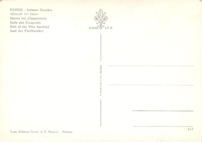 Palazzo Vecchio — Sala dei Cinquecento — Freski Vasari — Wydawca NOVA LVX, nr 307 — Rewers