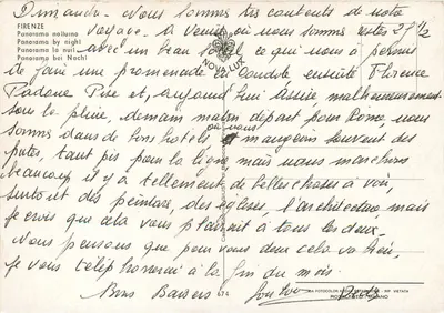 Florença — Panorama noturno — Casa Editrice Gusti, n° 674 — Verso