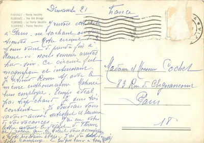 Florença - Ponte Vecchio — editor Innocenti, n°306 — Verso