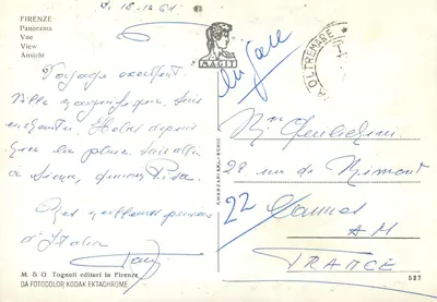 Florence — widok panoramiczny — M. & G. Tognoli, Firenze, n° 527 — Rewers