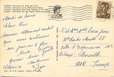 Florença - Panorama visto da Avenida das Colinas — M. & G. Tognoli, n°618 — Verso