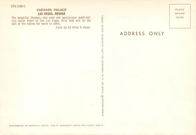 Caesars Palace — Las Vegas, Nevada — H.S. Crocker Co. Inc. — Achterkant