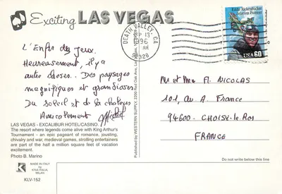 Excalibur - Las Vegas - Hotel/Casino — editor Kina Italia, série KLV-152 — Verso