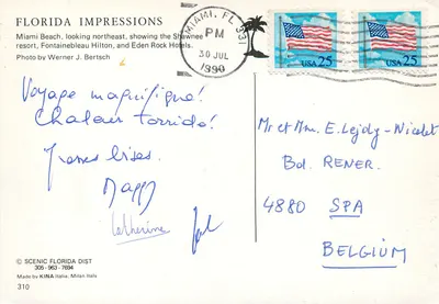 Miami Beach — widok z powietrza — wydawca KINA Włochy, nr 310 — Rewers