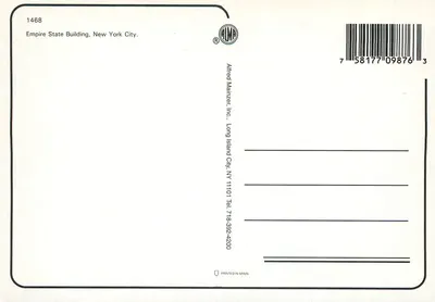 Nova Iorque — vista aérea do Empire State Building — Alfred Mainzer, Inc. — Verso