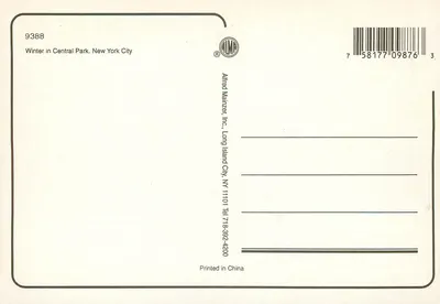 Central Park — inverno — Alfred Manzer, n° 9388 — Verso