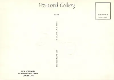 New York City — Wieże bliźniacze — Postcard Gallery KC-46 — Rewers