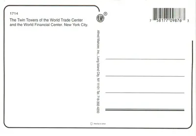 Twin Towers des World Trade Center — New York City — Alfred Manzzer, Inc. — Rückseite