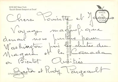Nova Iorque — South Street Seaport ao Crepúsculo — City Merchandise Postcards NYS 507 — Verso