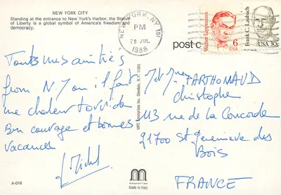 Estátua da Liberdade — Nova Iorque — MPC Enterprises Inc. A-018 — Verso