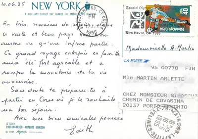 Nowy Jork — zachód słońca nad budynkiem Empire State — Fotograf Rupert Johnson, nr 12064 — Rewers