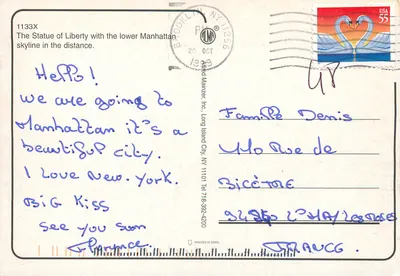 Estátua da Liberdade — Nova Iorque — Alfred Manzer, Inc. n°1133X — Verso