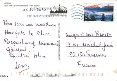 Times Square — New York City — Manhattan Postcards Inc. n°6072ND — Back