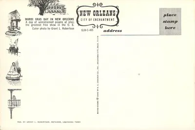 Mardi Gras Tag in New Orleans — Stadt der Verzauberung — GLR-C-465 — Rückseite