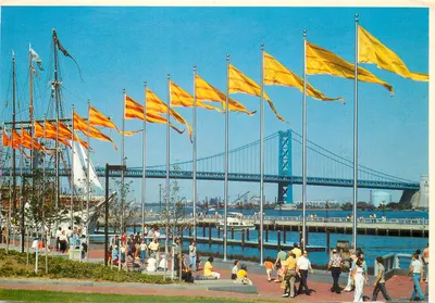 Penn's Landing — Filadélfia, Pensilvânia — Edição Souvenir, Art Color Card Distributors, T-21