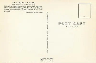 Salt Lake City, Utah — vista aérea — Kolor View Press — Verso