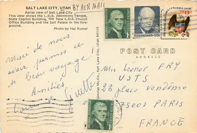 Salt Lake City, Utah — widok z powietrza — Fotografia Hal Rumel — Rewers