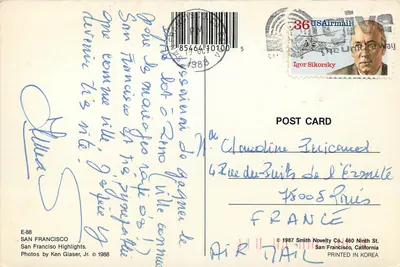 San Francisco — widok panoramiczny — Smith Novelty Co. n° E-88 — Rewers
