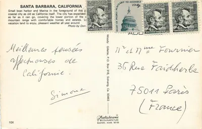 Santa Barbara, Kalifornia — mały port żeglady i marina — Plastichrome — Rewers