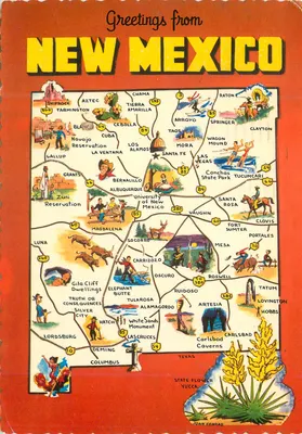 Saudação do Novo México — Mapa das Atrações — Feito por Dexter, West NY