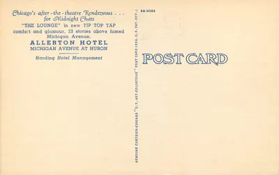 Tip Top Tap — Allerton Hotel — Chicago, Ill. — Verso