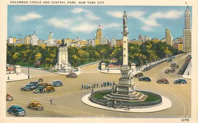 Columbus Circle e Central Park — Nova York — A-Colour Picture Publication, Boston