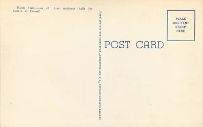Balch Hall, Universidade de Cornell, Ithaca, N.Y. — editor C.T. Art-Coltorne, número de série 5A-H2479 — Verso
