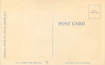 Loudon Street, główna ulica Winchestera, VA — W23 — wydawca Asheville Post Card Co. — Rewers