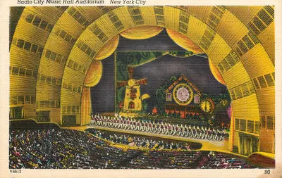 Auditório do Radio City Music Hall — Nova York — Publicação 'Colourpicture' pela Herbco Card Co.