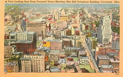 Vista oriental da Torre Terminal em Cleveland, Ohio — Braun Art Publishing Co. n°72309