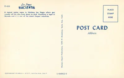 Casino in Las Vegas — typische scène — Hacienda, Santa Ana, Californië — Achterkant