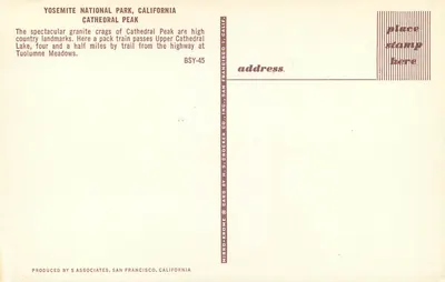 Cathedral Peak — Park Narodowy Yosemite, Kalifornia — H.S. Crocker Co., Inc. — Rewers