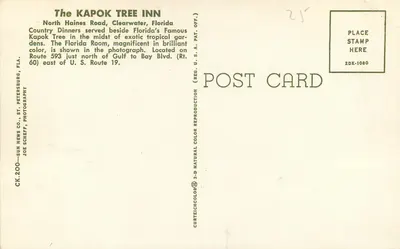 Kapok Tree Inn — Clearwater, Floryda — wydawca CK.200-SUN NEWS CO. ST. PETERSBURG, FLA. — Rewers