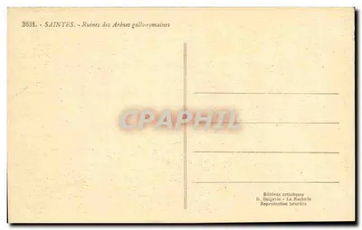Saintes — Ruiny arenów gallo-romaskich — Wydawnictwo artystyczne B. Bergevin - La Recabelle — Rewers