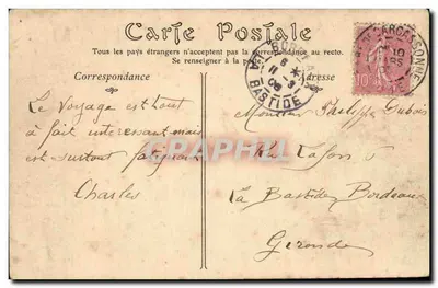 Stad Carcassonne — Les Lices — Uitgever: L. Bard, n°27 — Achterkant