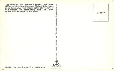 John Hancock Tower — Boston, Massachusetts — Wydane przez Bromley & Company, Inc. — Rewers