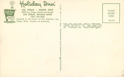 Holiday Inn — Las Vegas Center Strip — Curteich Color — Achterkant