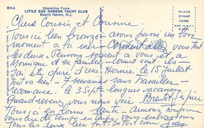 Beach Haven, Nova Jersey — porto com barcos — Little Egg Harbor Yacht Club — Verso