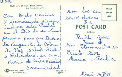 Miami Beach — Widok nocny — Koppel Color Cards, FNC-3828 — Rewers